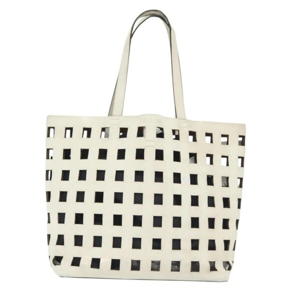 PRADA Tote Bag Leather White Auth - Picture 2 of 16